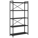  Bokhylle Svart eik 80 x 30 x 153 cm Konstruert tre