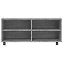 vidaXL TV-benk med hjul grå sonoma 90x35x35 cm konstruert tre