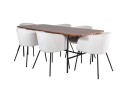 Venture Design Uno & Berit spisegruppe Beige/natur 6 stoler & bord 200 x 90 cm