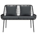  Hagebenk Svart Antrasitt 109 x 63 x 83 cm Poly rattan stål