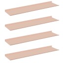 vidaXL Flytende hylle Veggmontert 4 pcs Rosa 80 x 18 x 2,5 cm Stål