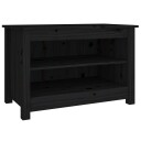 vidaXL Skobenk svart 70x38x45,5 cm heltre furu