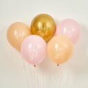 Club Green Hootyballoon Ballonger Baby Girl Gull Rosa 5-pakning HBBS210