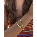 Who Is She Wavy Bangle Gold Gull ONE SIZE