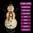 vidaXL Dekorativ snømannfigur med LED luksusstoff 180cm