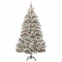  Kunstig juletre Grønn og hvit 270 cm PVC og metall