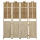 vidaXL Romdeler med 4 paneler brun 140x165 cm stoff