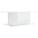 vidaXL Salongbord høyglas hvit 102x55,5x40 cm sponplate