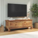  TV benk med skuff Brun 110 x 35 x 40 cm Massivt Teaktre