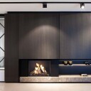 M-Design True Vision 850V svart gasspeis med et glass - rett vegg