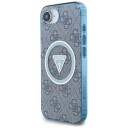 Guess MagSafe Deksel for iPhone 16e i Metallglitter med Sirkeltriangel - Blå