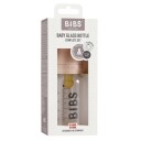 BIBS 110ml Tåteflaske i Glass med Naturgummi - Blush