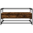  TV-benk med glasstopp røkt eik 98x35x51 cm konstruert tre 846066