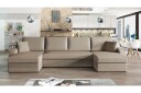 Alvared 4 seters Sovesofa med Dobbeldivan med Oppbevaring   Fløyel/Beige