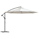 vidaXL paraply 3,5m sandhvit fritthengende