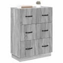 vidaXL Skuffeskap Grå sonoma 66 x 34,5 x 87 cm Konstruert tre