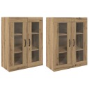  Vegghengte skap 2 pcs artisan eik 69.5 x 34 x 90 cm
