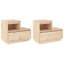 vidaXL Nattbord 2 stk 60x34x51 heltre furu