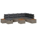 vidaXL Hagesofa Set 9 stk. Grå polyrotting