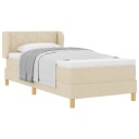  Bokspring Seng med Madrass   Krem 100x200 cm Stoff