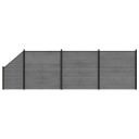 vidaXL Gjerdesett 619 x 186 cm WPC og Aluminium Grå