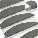  Selvlimende trappematter 15 pcs Grå 80 x 28 x 3,5 cm