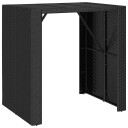 vidaXL Barbord med glassplate svart 105x80x110 cm polyrotting