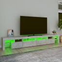  TV-benk med LED-lys betonggrå 260x36,5x40 cm 8720845649692