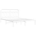  Sengeramme i metall med hodegavl hvit 140x190 cm 8721102646362
