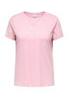ONLY Carmakoma Cardanielle Life S/S O Neck Reg Tee Jrs Pink 50 52