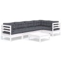  Hagesofagruppe med puter 6 deler furu hvit 3096389