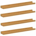  Vegghylle med hylle 4 pcs Beige 60 x 9 x 3 cm Konstruert tre