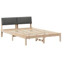  Sengestamme brun og mørkegrå 135 x 190 cm Heltre furu