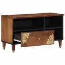  TV skap med skuff Honning brun 80 x 33 x 46 cm Massiv mango tre