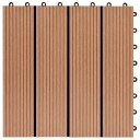 Terrassebord 11 stk WPC 30x30 cm 1 kvm teak-farget
