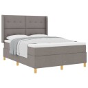  Box Spring Seng med Madrass Taupe 140x190 cm Stoff