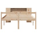  Seng med bokhylle uten madrass 140x190 cm heltre furu 3321965