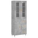 vidaXL Highboard betong grå 69,5x34x180 cm konstruert tre 8720845478759