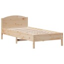 vidaXL Sengeramme med hodegavl 100x200 cm heltre furu 8721012428003