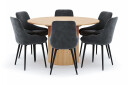 Scandinavian Choice Kopparbo Rund Spisegruppe 130 150 cm 6 Alsarp Spisestoler   Naturell