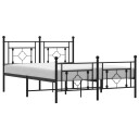 vidaXL Sengeramme i metall med hode- og fotgavl svart 135x190 cm 8721012248892
