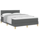  Box Spring seng med madrass Mørk grå 140x190 cm Stoff
