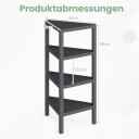 Hjørnebokhylle – 4 etasjers åpen lamelldesign svart