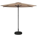 vidaXL Hageparasol med base 270 x 270 cm Polyester Rektangulær Gråbrun