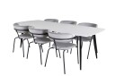 Venture Design Polar & Arrow spisegruppe Hvit/grå 6 st stoler & bord 240 x 100 cm