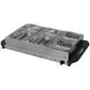 Northio 2 i 1 buffetvarmer 68L kokeplate 300 watt matvarmer i rustfritt stål sølv