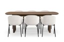 Richeto spisebord 210 cm med 6 Filip spisestoler - Røkt eik / hvit bouclé
