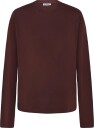 Weekday Long Sleeved Boxy Cotton T Shirt   DARK BROWN   S