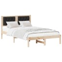  Sengestamme med hodegjerde Svart 120 x 190 cm Massiv furu
