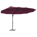  Hage kantileversol med lås Vinrød Stor Pulverlakkert stål